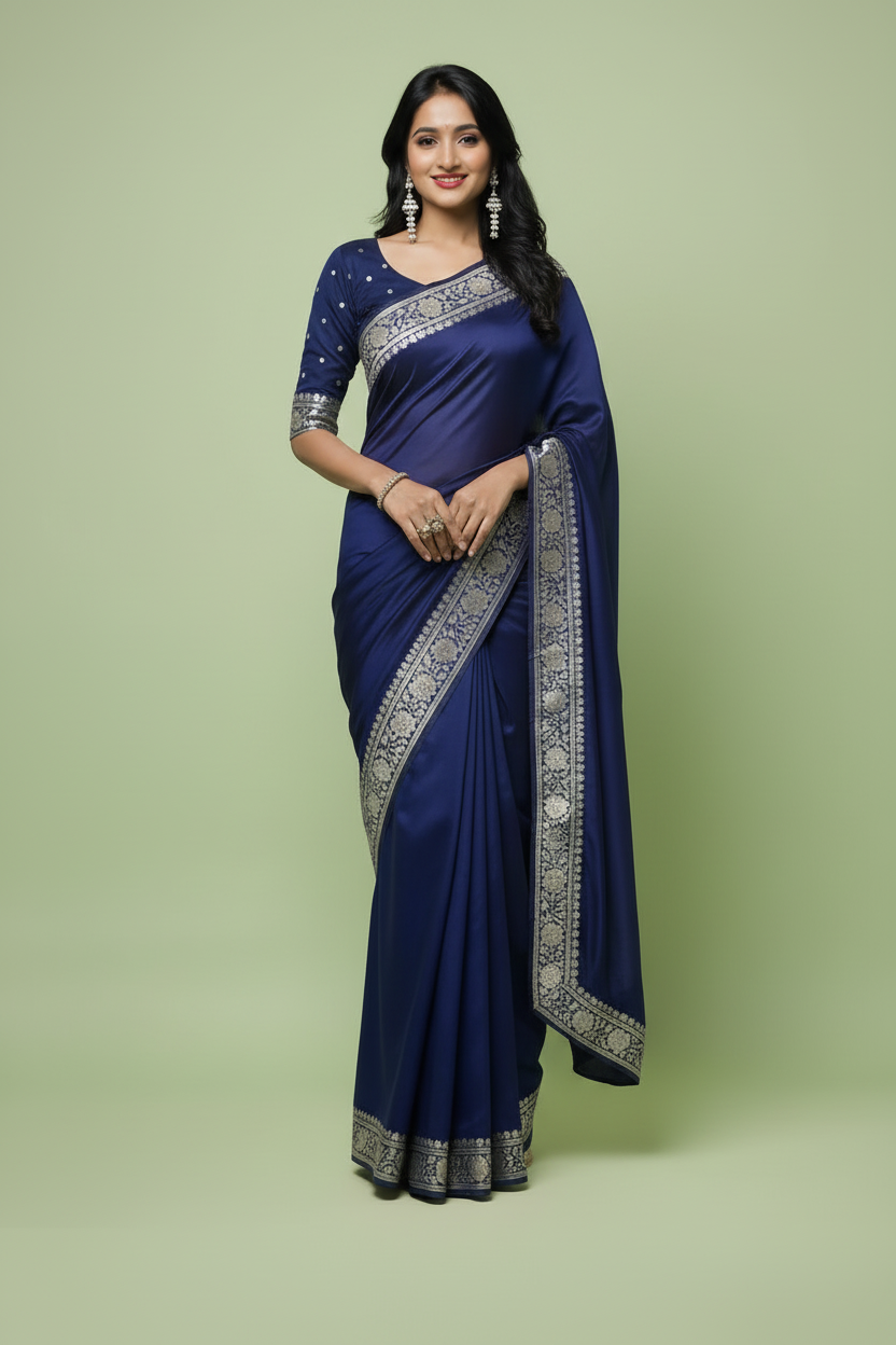 Navy Blue Saree